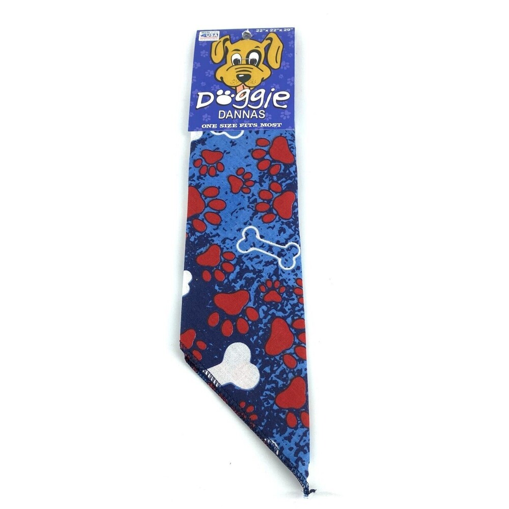 DOGGIE DANNAS One Size Fits Most BANDANA 29x22x22" Cotton - NWT - Paws & Bones